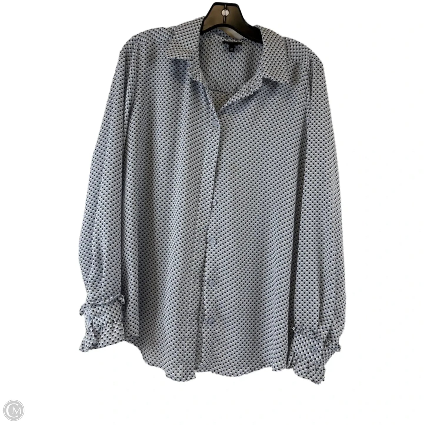 Top Long Sleeve By Who What Wear In Polkadot Pattern, Size: M