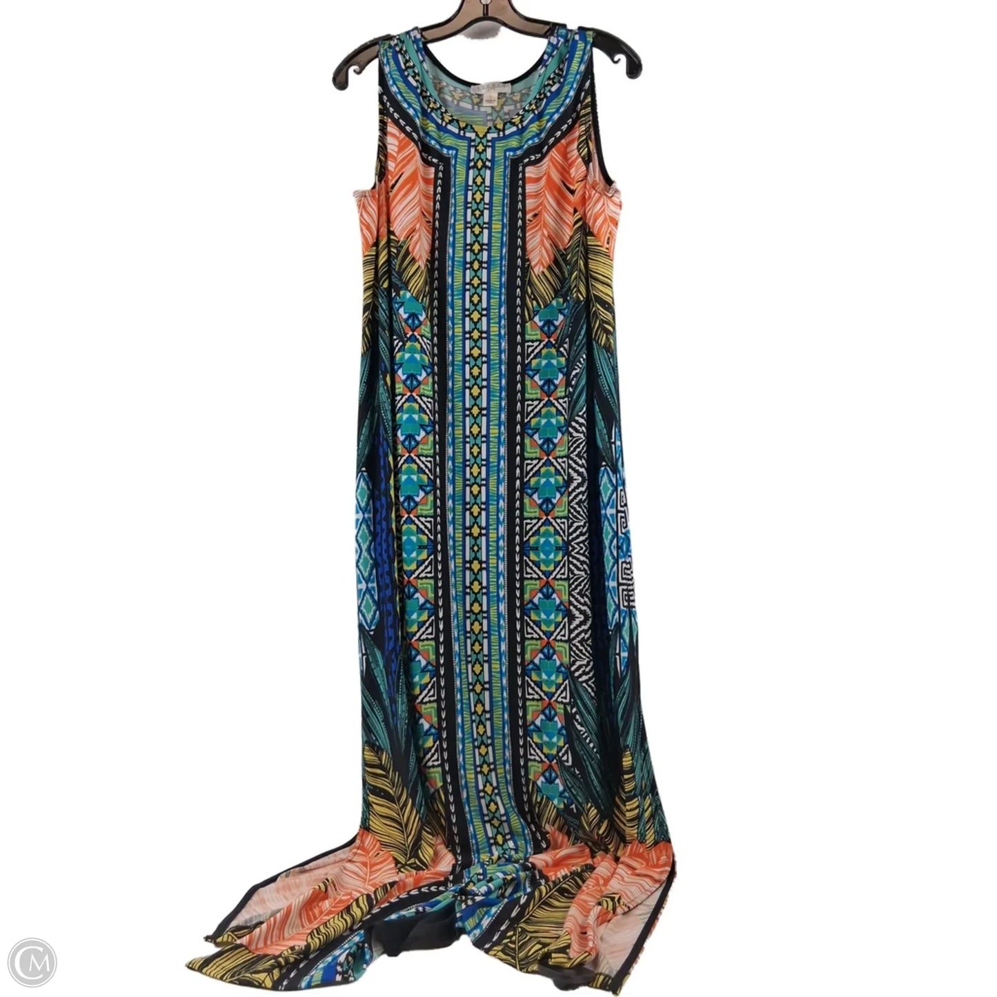 Dress Casual Maxi By Studio In Blue & Orange, Size: L