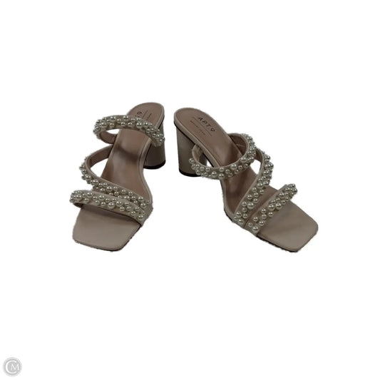 Sandals Heels Block By Apt 9 In Cream, Size: 9