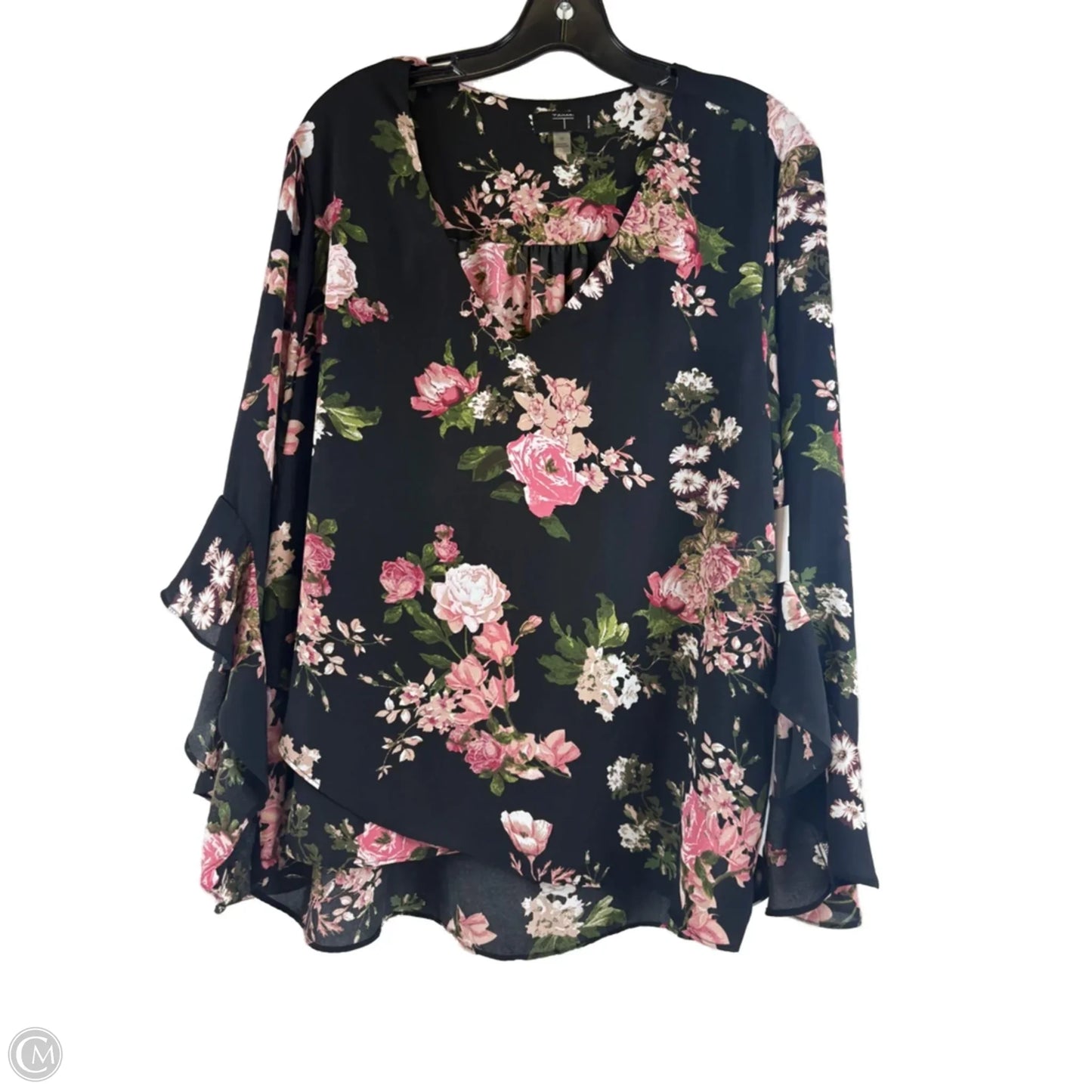 Top 3/4 Sleeve By T Tahari In Floral Print, Size: 1x