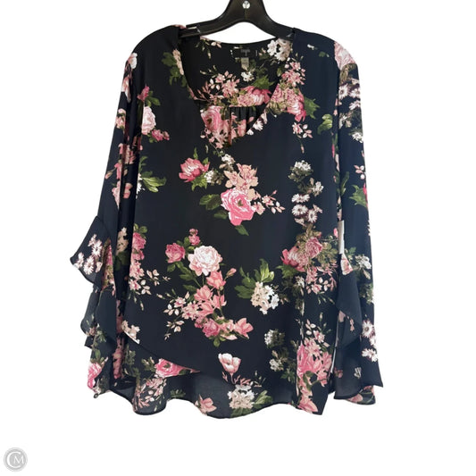 Top 3/4 Sleeve By T Tahari In Floral Print, Size: 1x