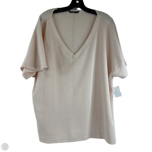 Top Short Sleeve Basic By Shein In Cream, Size: 3x