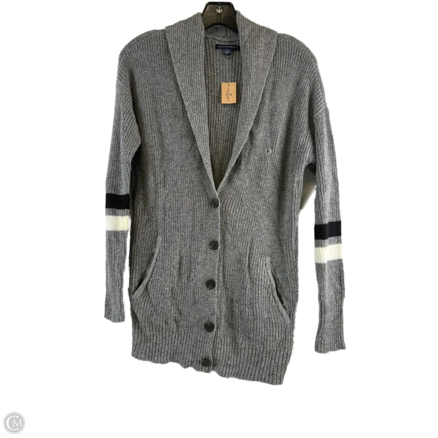Sweater Cardigan By American Eagle In Grey, Size: Sp
