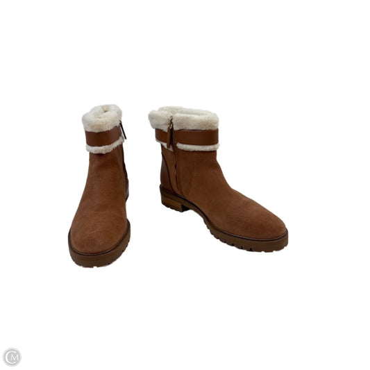 Boots Designer By Kate Spade In Brown & Cream, Size: 9.5