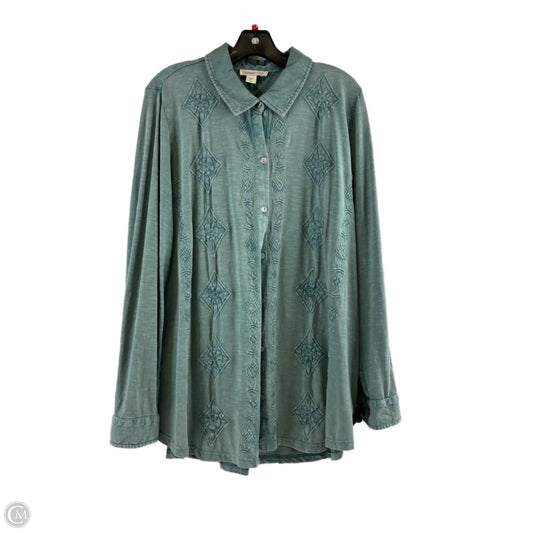 Top Long Sleeve By Coldwater Creek In Green, Size: Xl