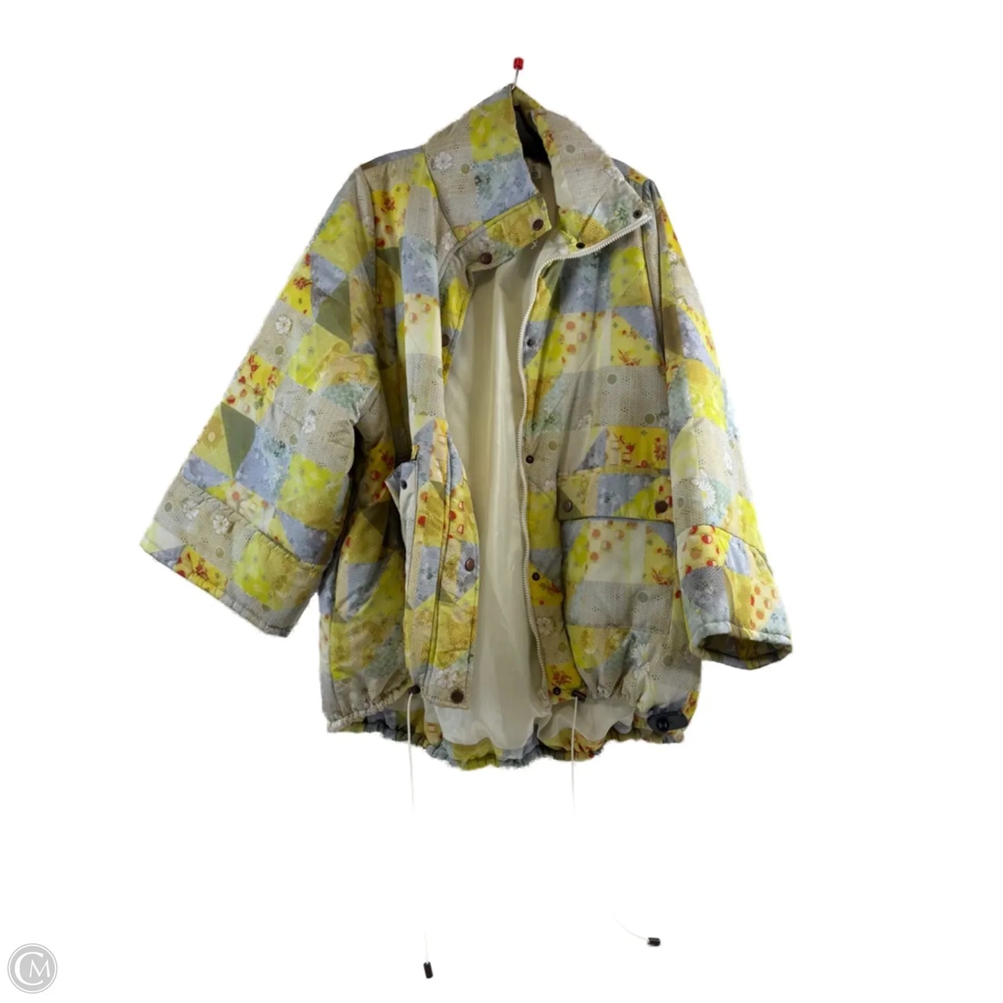 Jacket Puffer & Quilted By Urban Outfitters In Green & Yellow, Size: M