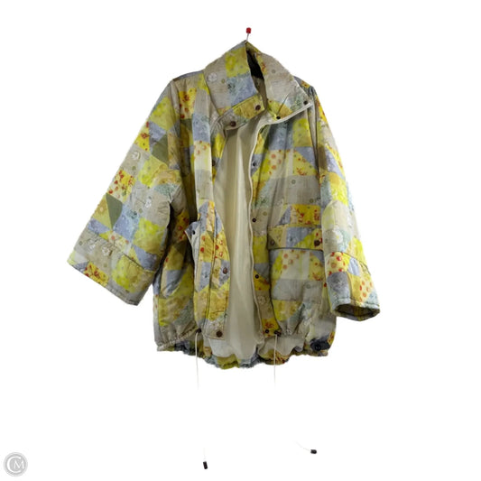 Jacket Puffer & Quilted By Urban Outfitters In Green & Yellow, Size: M