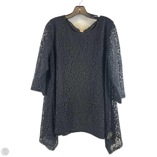 Top 3/4 Sleeve Basic By Chicos In Black, Size: L
