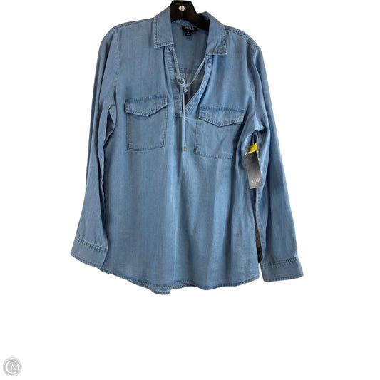 Top Long Sleeve By Ana In Blue, Size: S