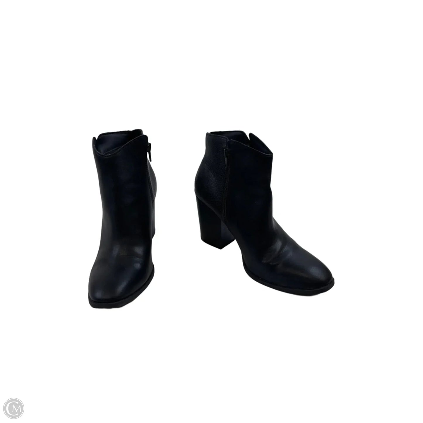 Boots Ankle Heels By Clothes Mentor In Black, Size: 9.5
