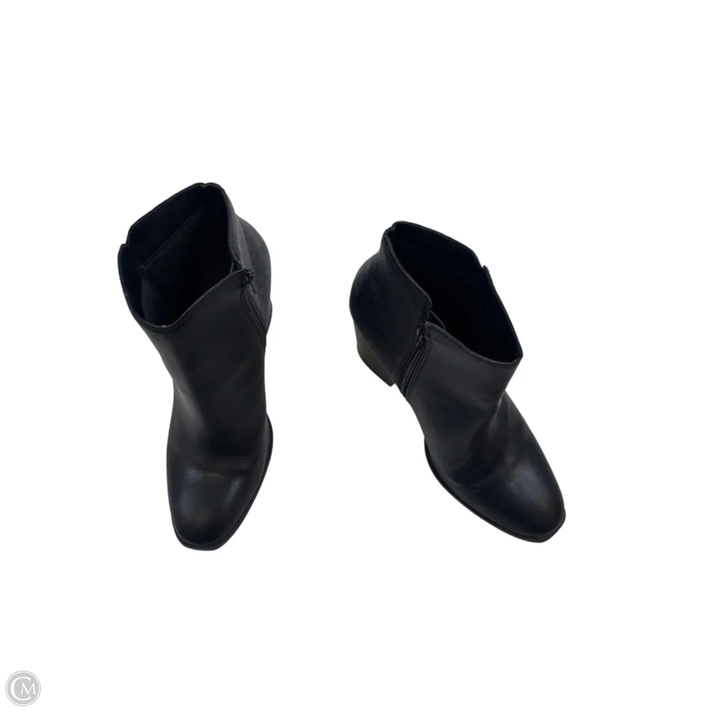 Boots Ankle Heels By Clothes Mentor In Black, Size: 9.5