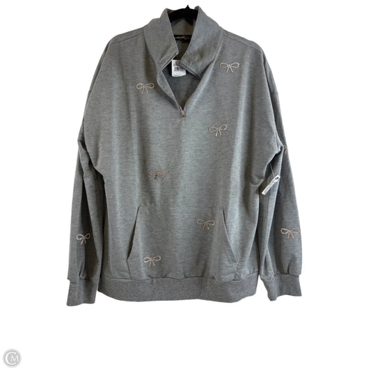 Sweatshirt Collar By Clothes Mentor In Grey & Silver, Size: Xl