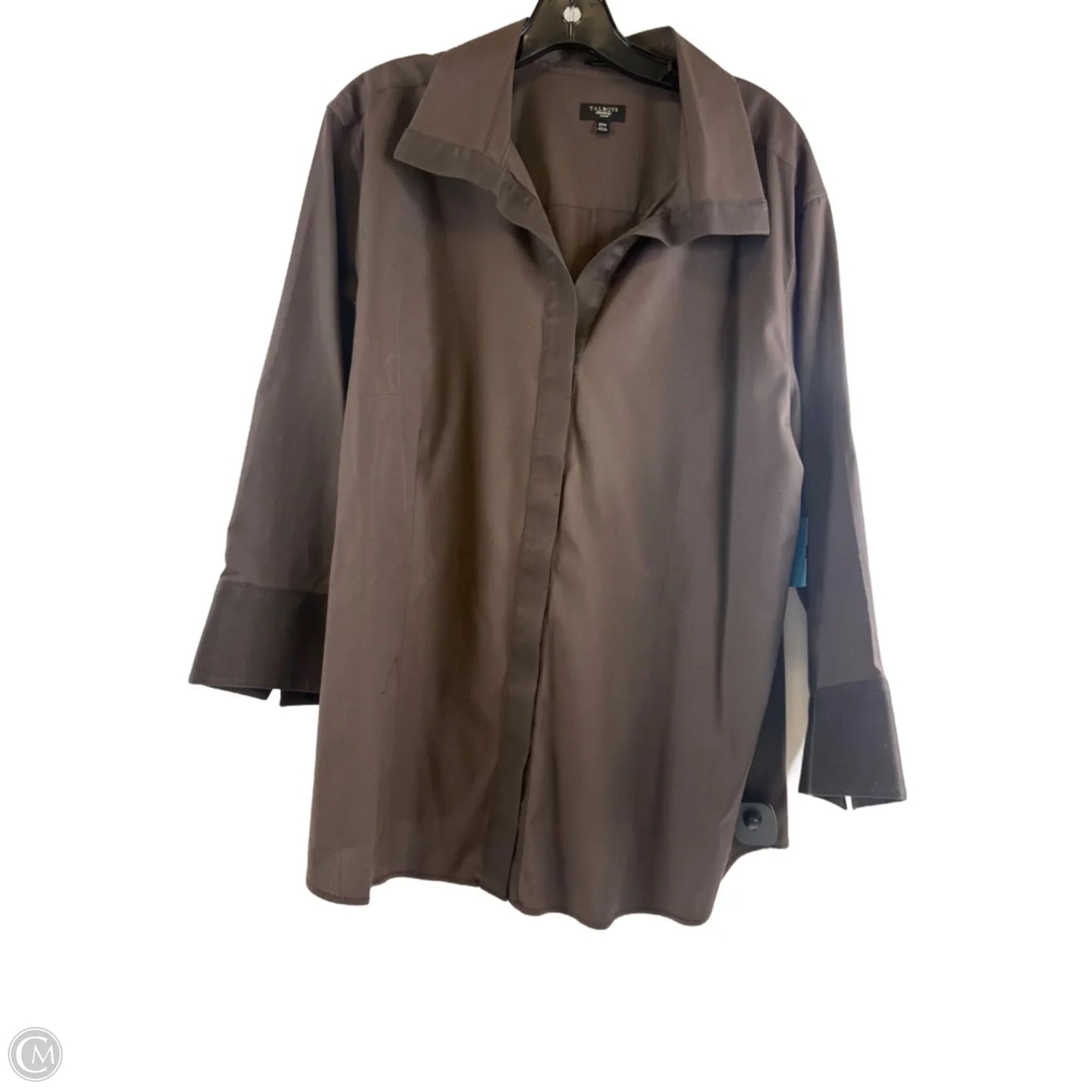 Top Long Sleeve By Talbots In Brown, Size: 2x