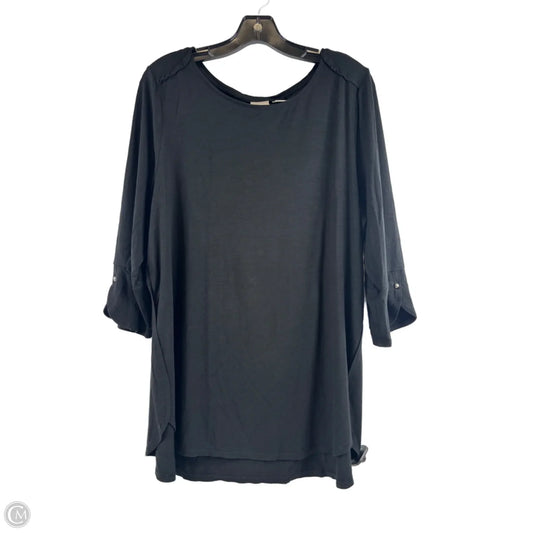 Top 3/4 Sleeve By Chicos In Black, Size: Xl