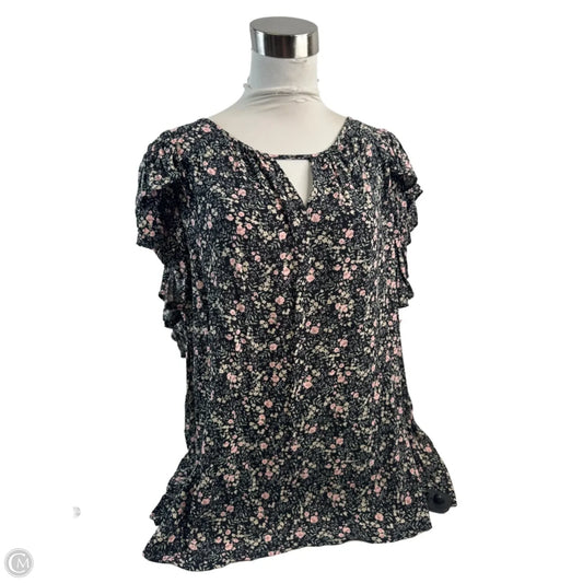 Top Short Sleeve By So In Floral Print, Size: 3x