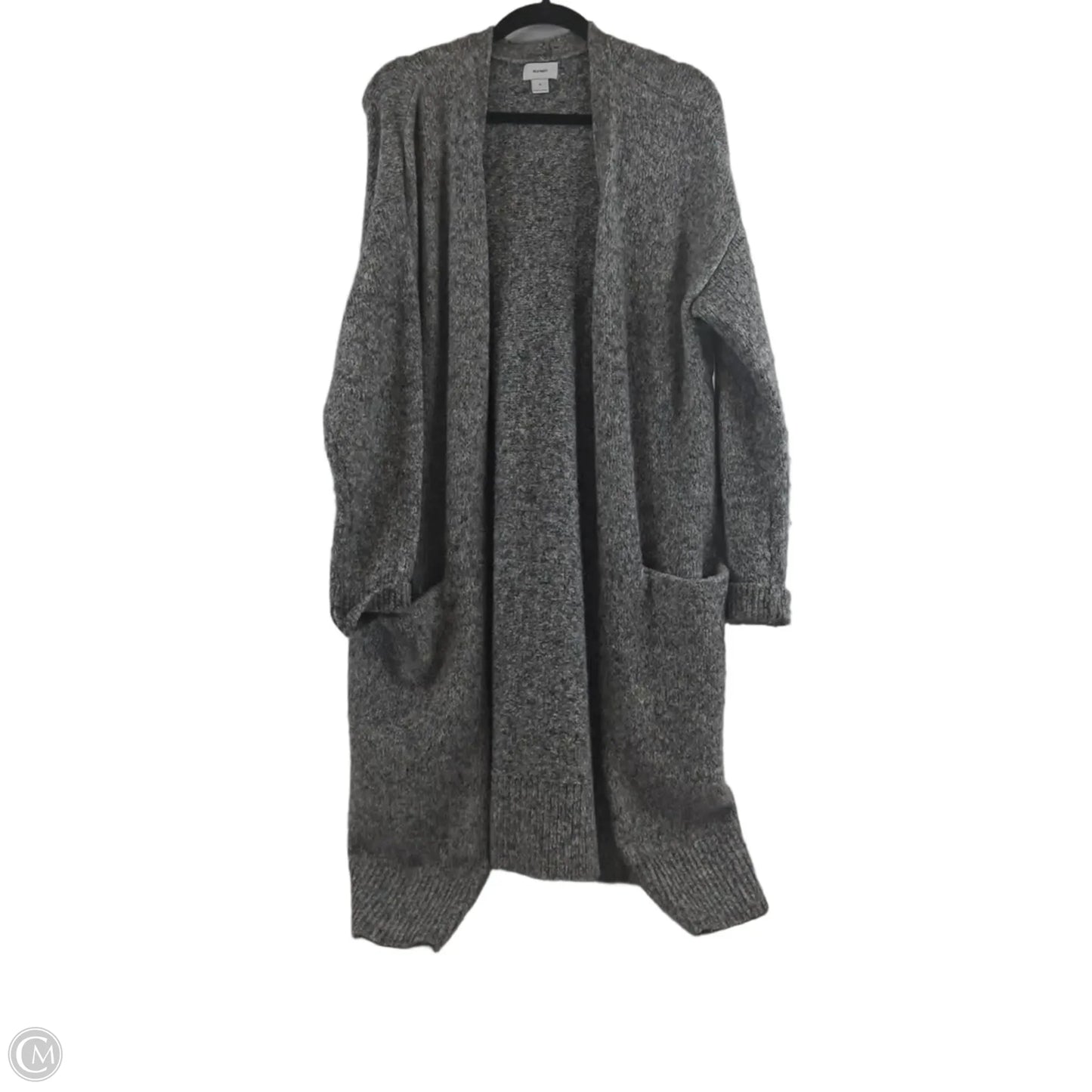 Sweater Cardigan By Old Navy In Grey & White, Size: M