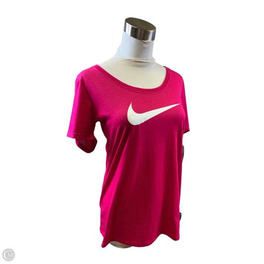 Athletic Top Short Sleeve By Nike Apparel In Pink, Size: S