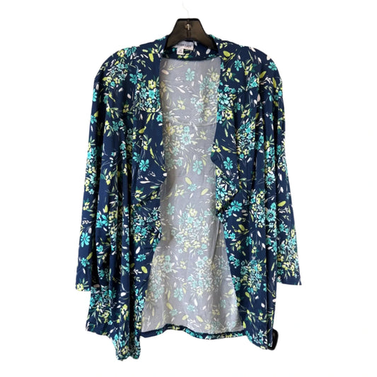 Cardigan By Clothes Mentor In Blue & Green, Size: 1x
