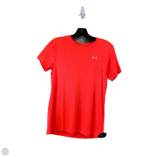 Athletic Top Short Sleeve By Under Armour In Orange, Size: Xs