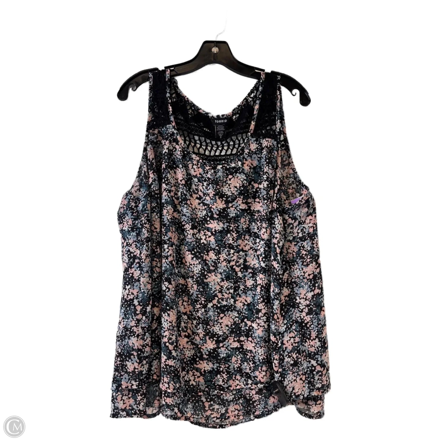 Top Sleeveless By Torrid In Blue & Pink, Size: 2x