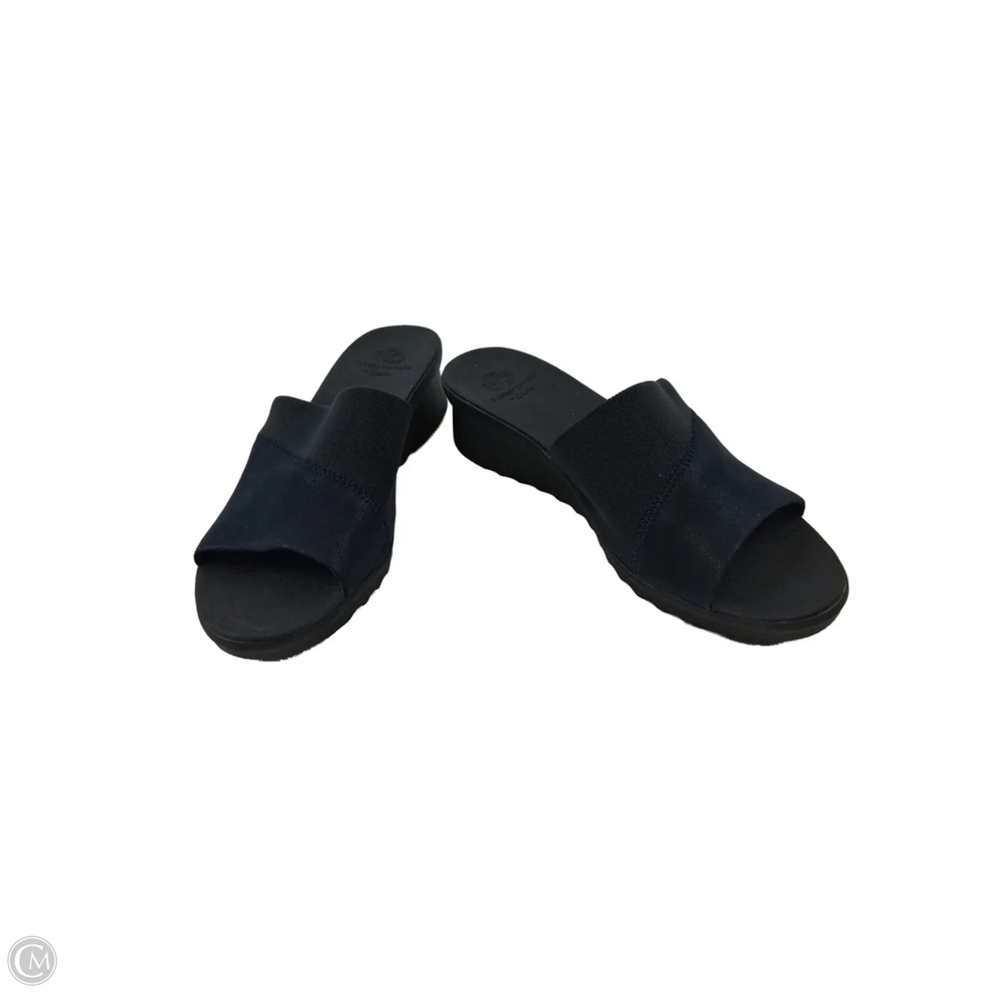 Sandals Heels Wedge By Clothes Mentor In Black & Blue, Size: 7.5