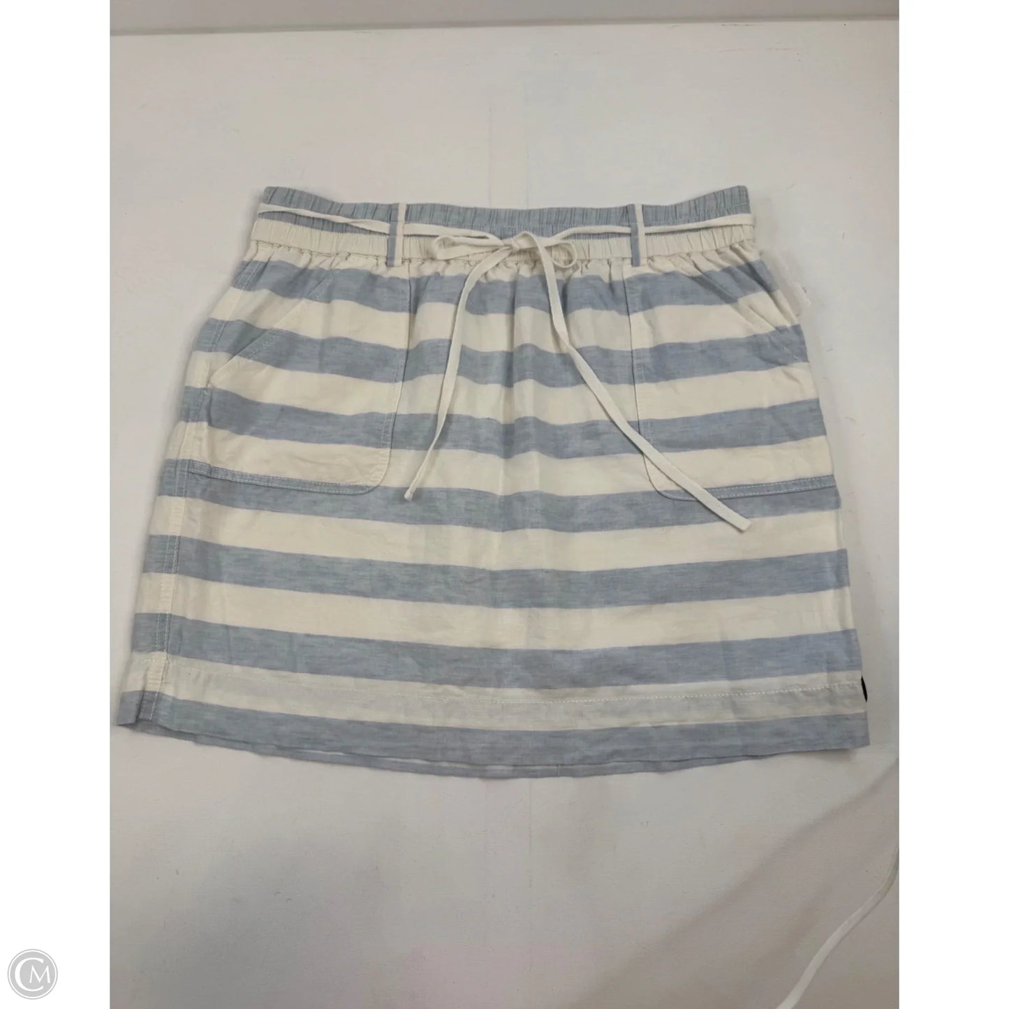 Skirt Midi By Loft In Blue & White, Size: 12
