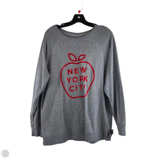 Top Long Sleeve By Old Navy In Grey & Red, Size: L