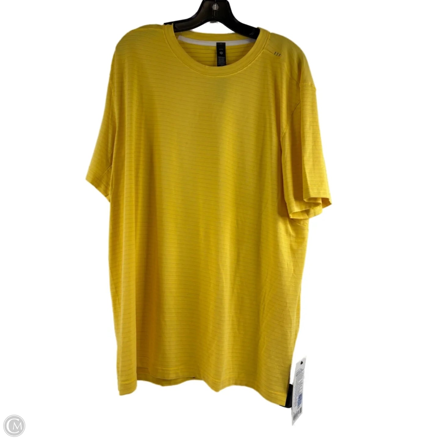 Athletic Top Short Sleeve By Lululemon In Yellow, Size: Xl
