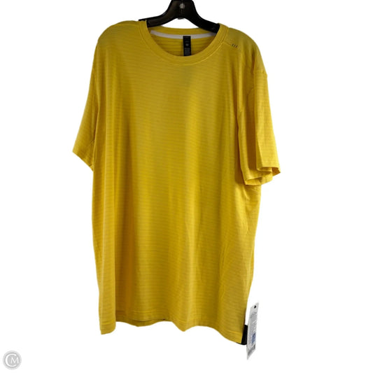 Athletic Top Short Sleeve By Lululemon In Yellow, Size: Xl