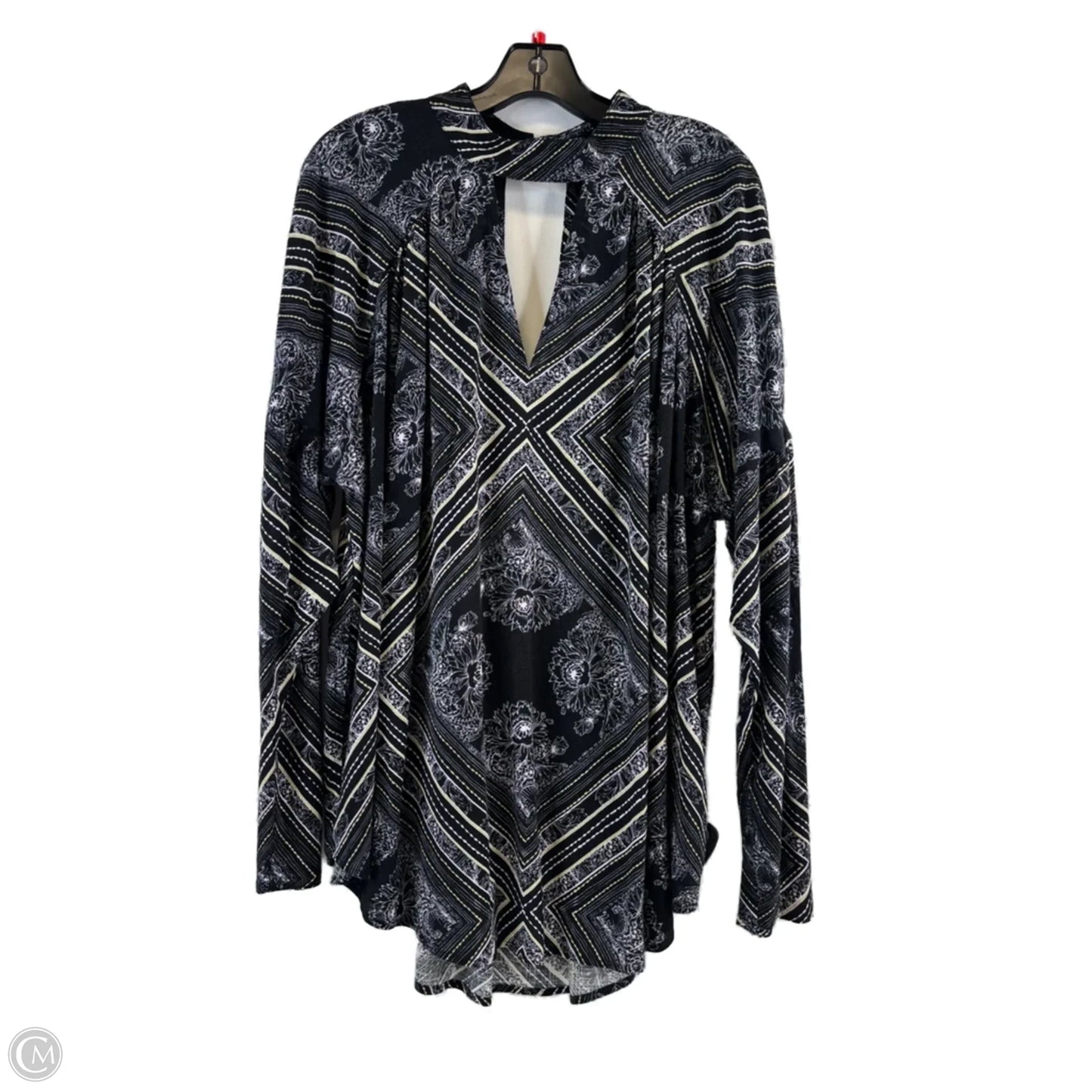 Top Long Sleeve By Free People In Black & Yellow, Size: M