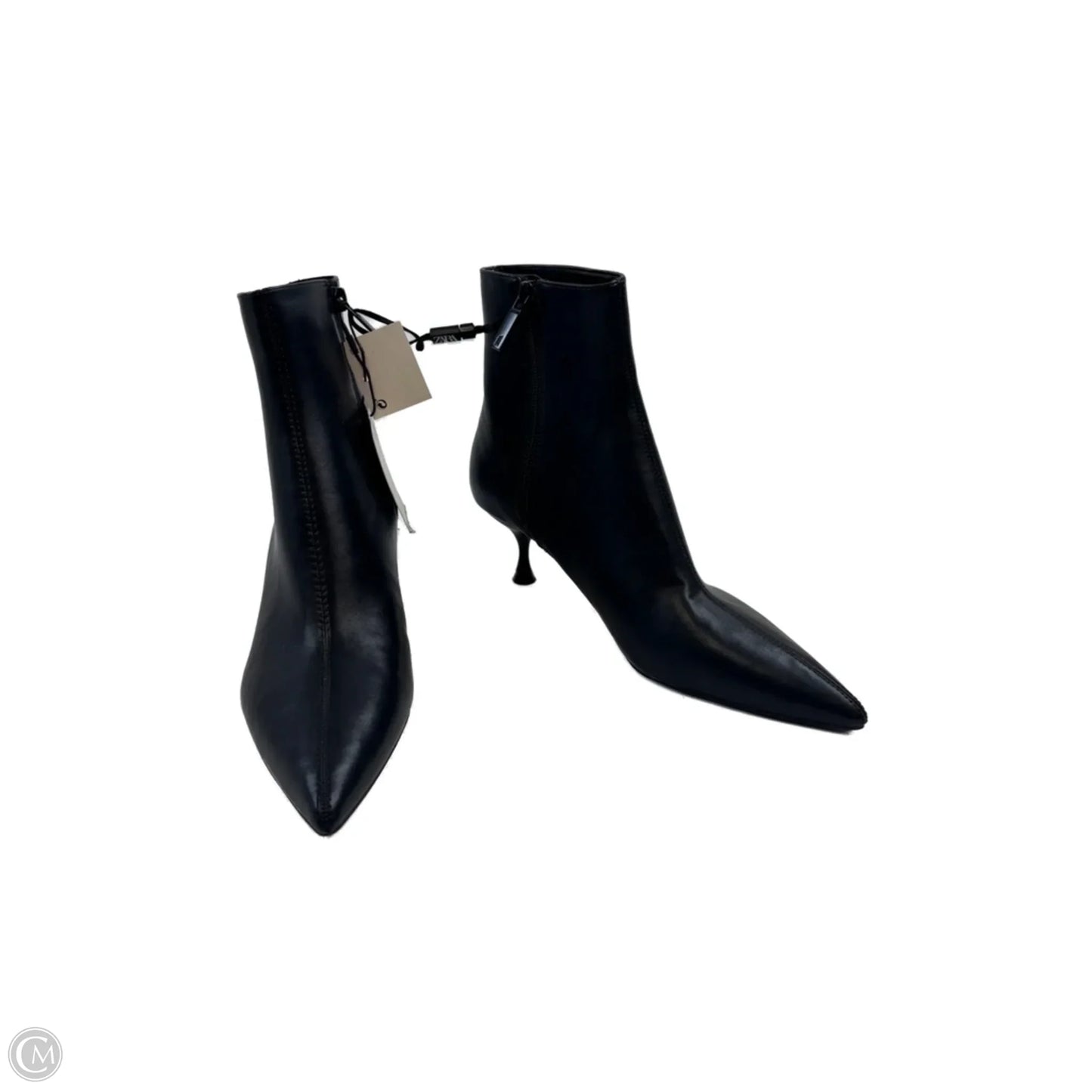 Boots Ankle Heels By Zara In Black, Size: 7.5