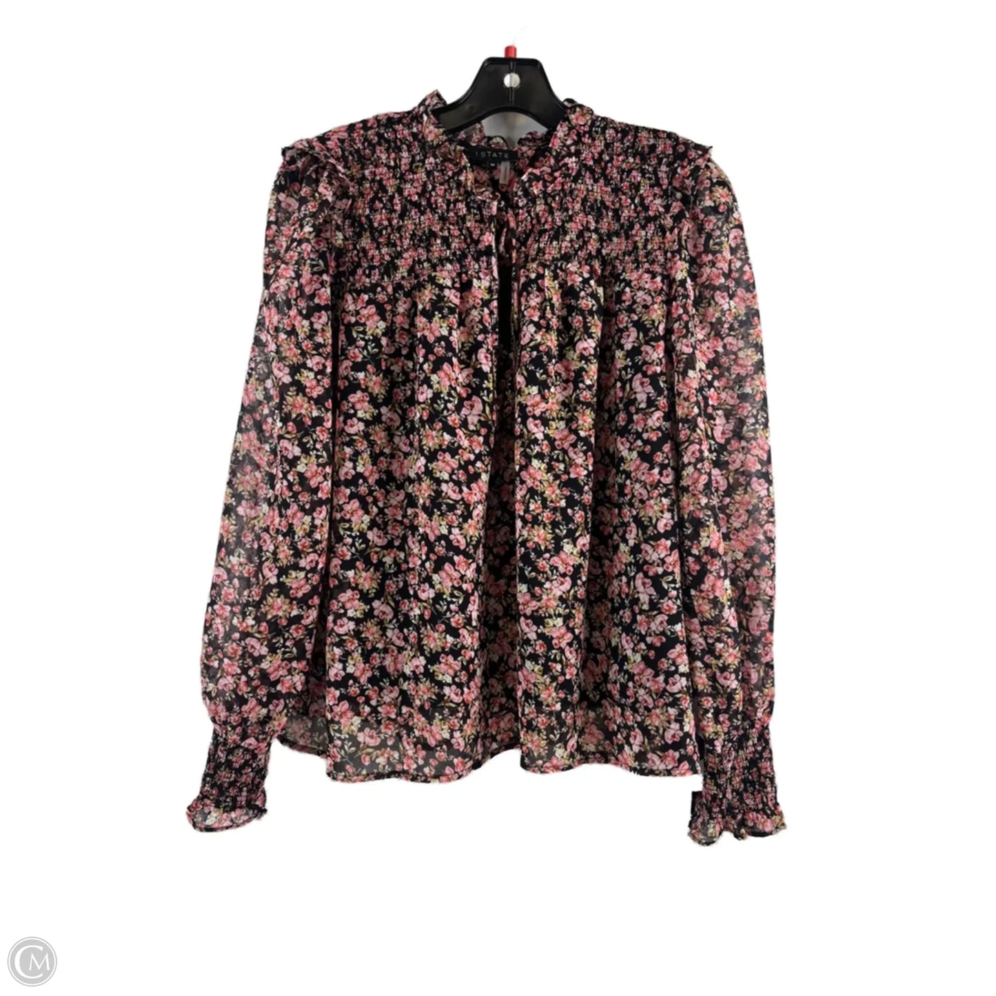 Top Long Sleeve By 1.state In Black & Pink, Size: M