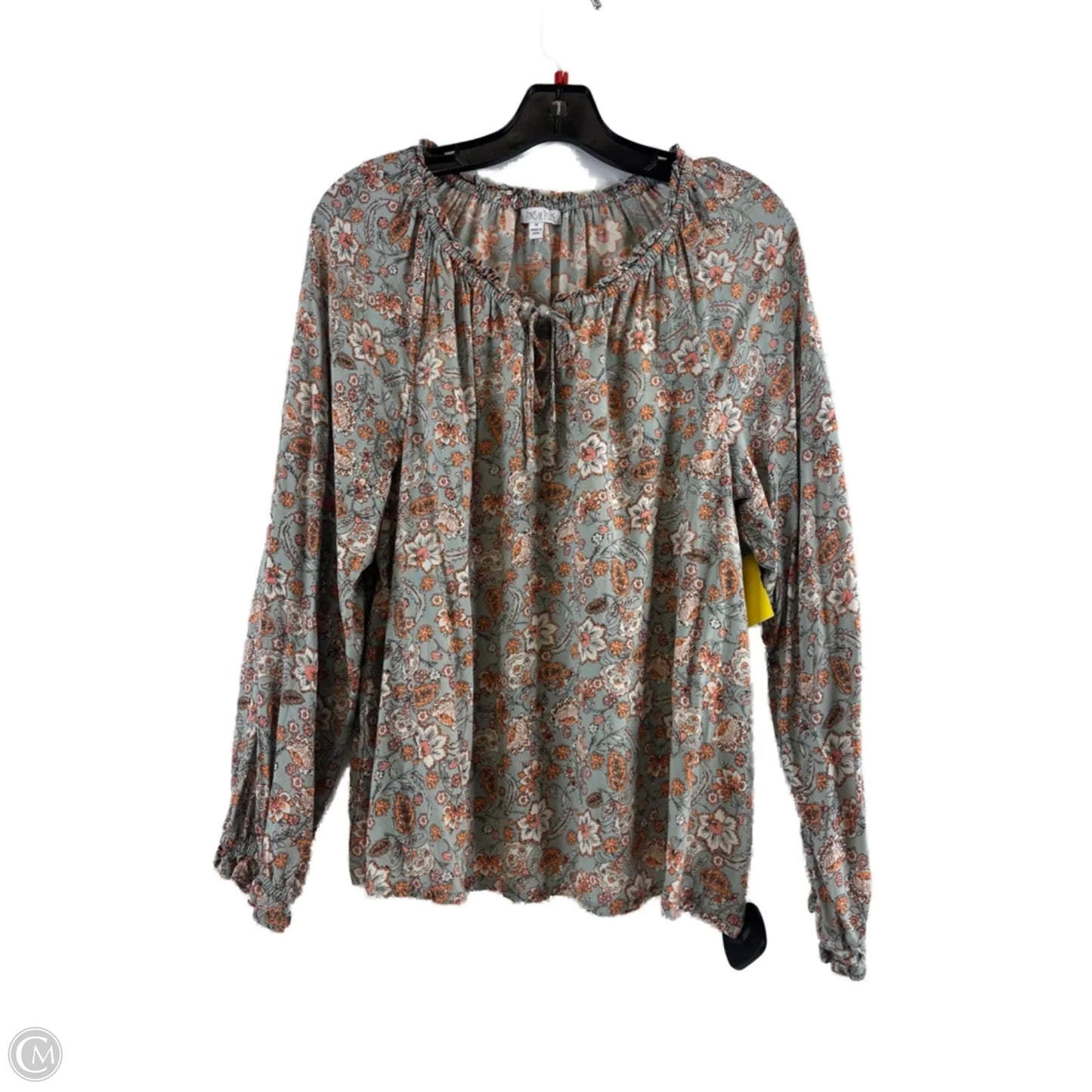 Top Long Sleeve By Patrons Of Peace In Blue & Orange, Size: M
