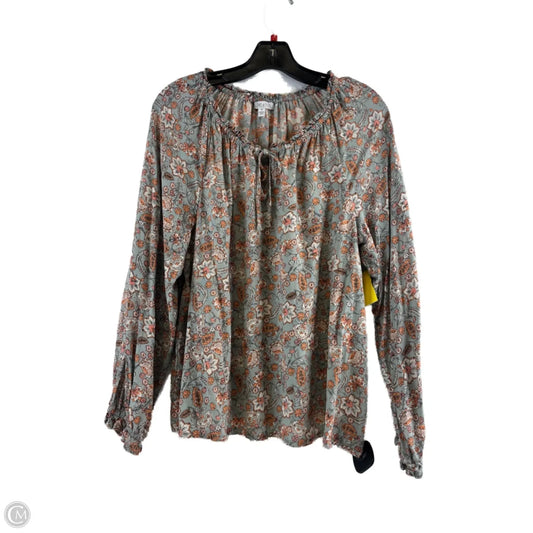 Top Long Sleeve By Patrons Of Peace In Blue & Orange, Size: M