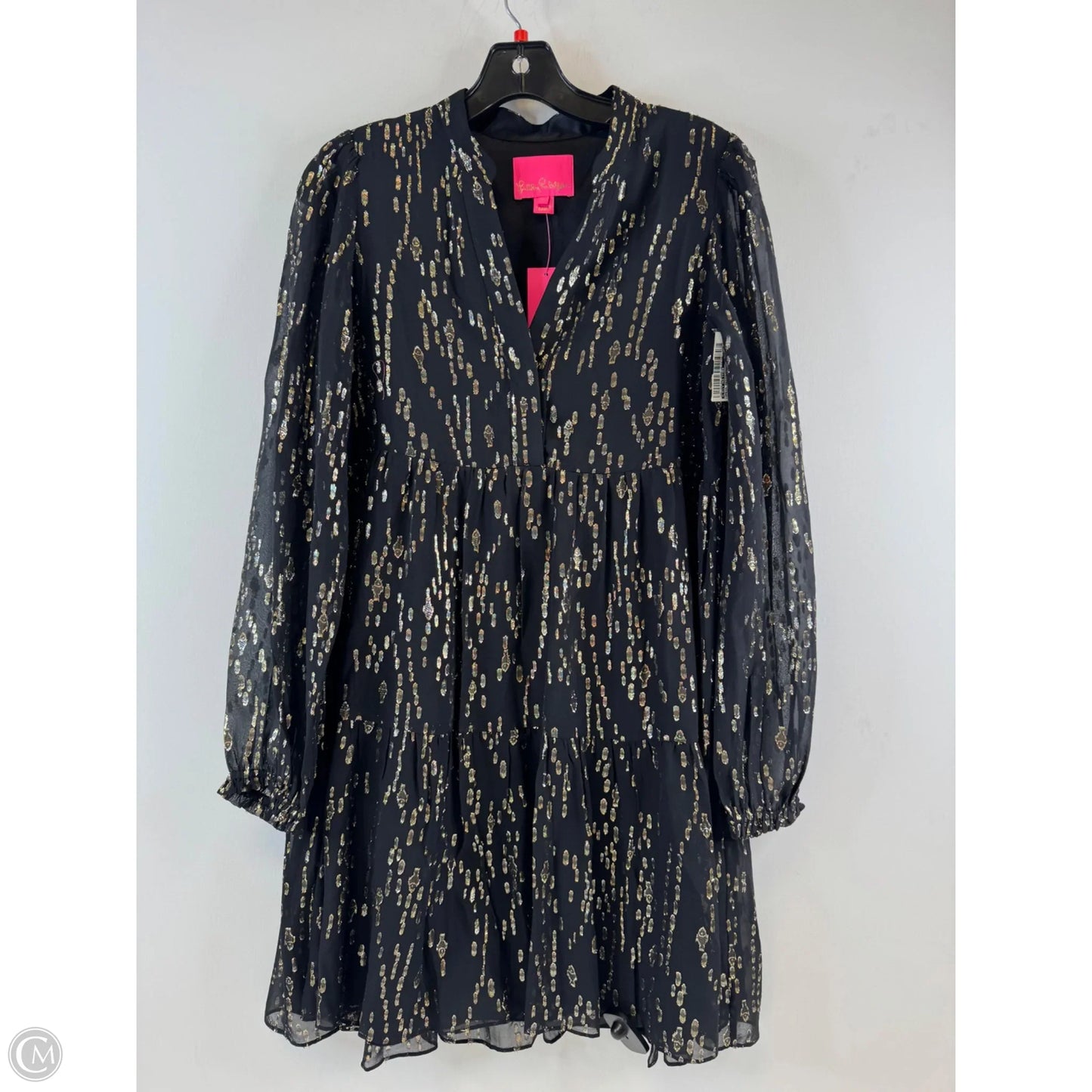 Dress Designer By Lilly Pulitzer In Black & Gold, Size: S