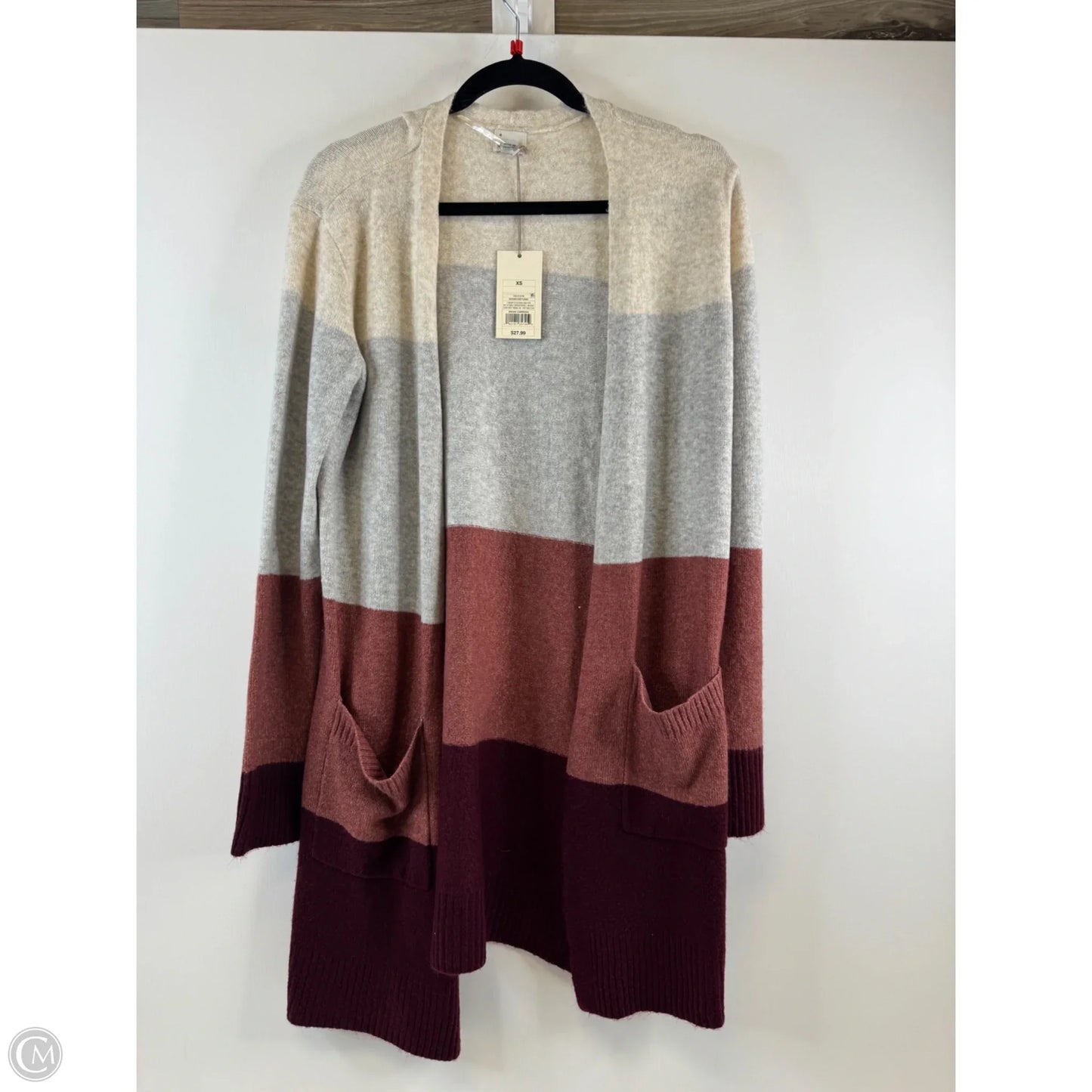 Sweater Cardigan By A New Day In Grey & Orange, Size: Xs