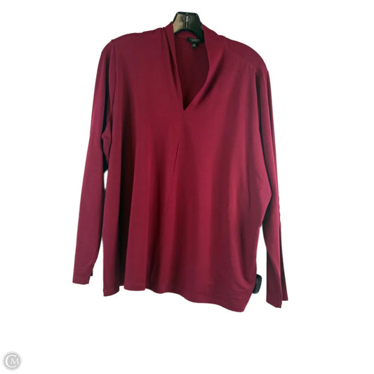 Top Long Sleeve By Talbots In Red, Size: 2x