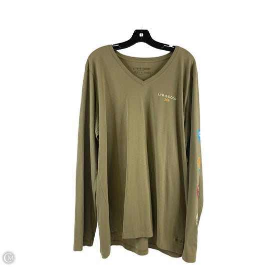 Top Long Sleeve Basic By Life Is Good In Green, Size: Xxl