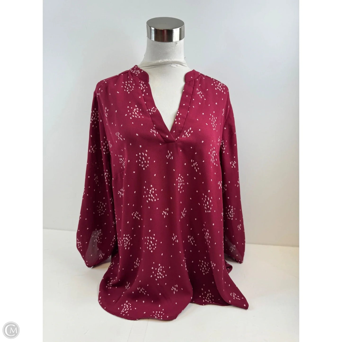 Top 3/4 Sleeve By Lush In Red, Size: 1x