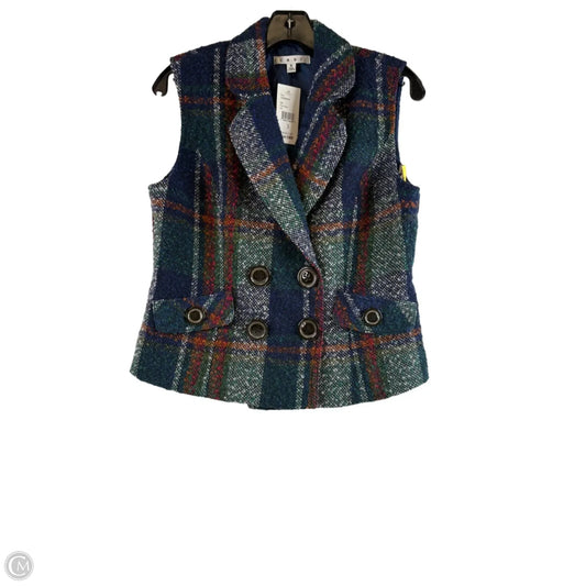 Vest Sweater By Cabi In Blue & Orange, Size: S