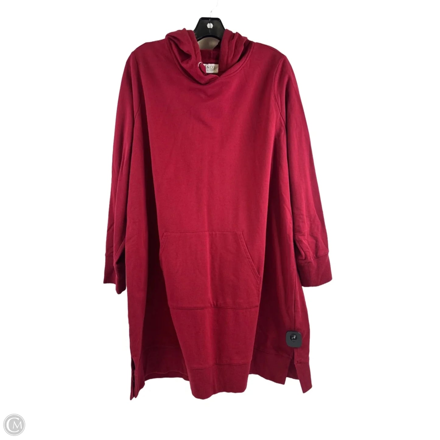 Tunic Long Sleeve By D&co. In Red, Size: 1x