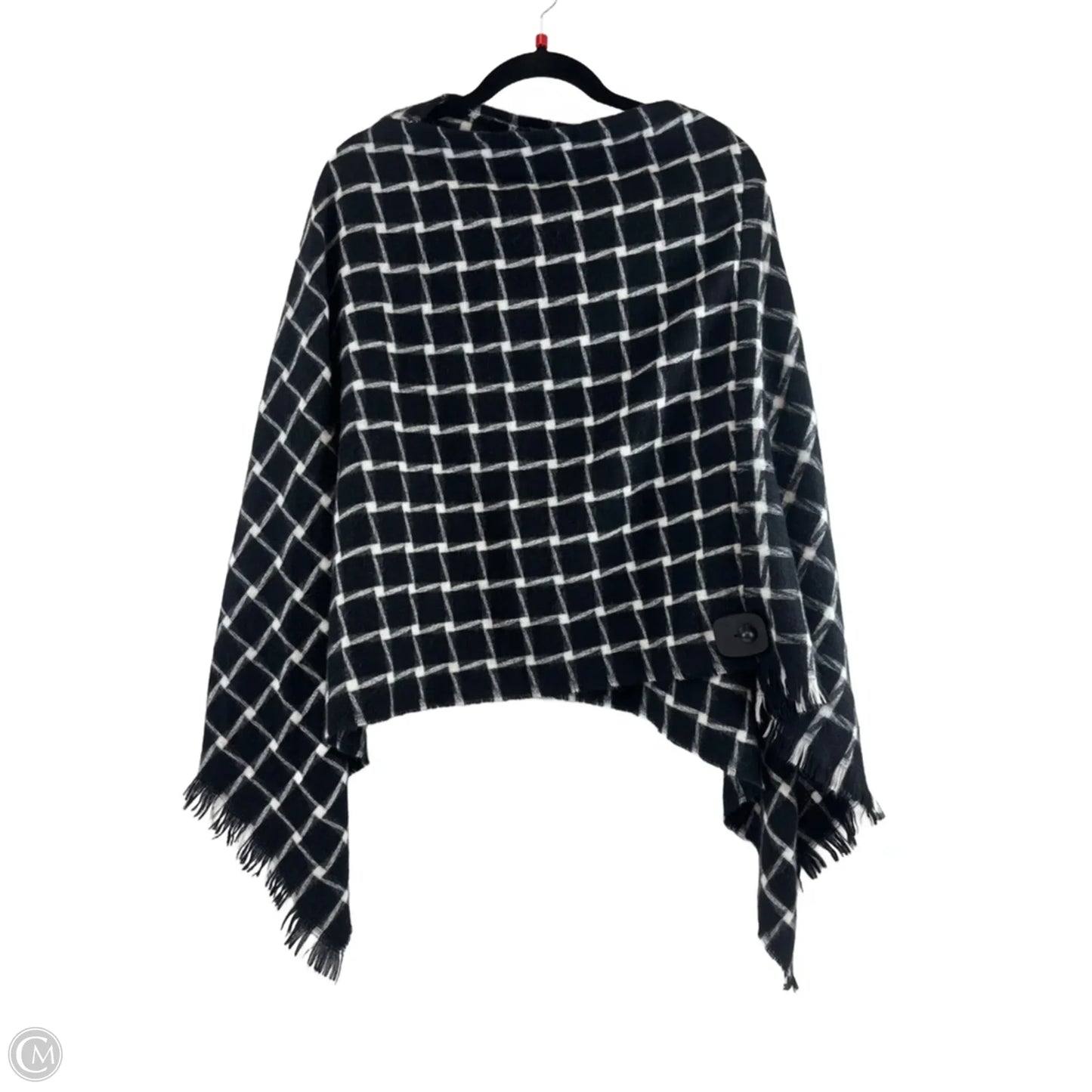 Poncho By Clothes Mentor In Black & White, Size: Osfm