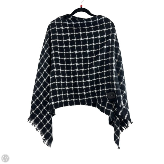 Poncho By Clothes Mentor In Black & White, Size: Osfm