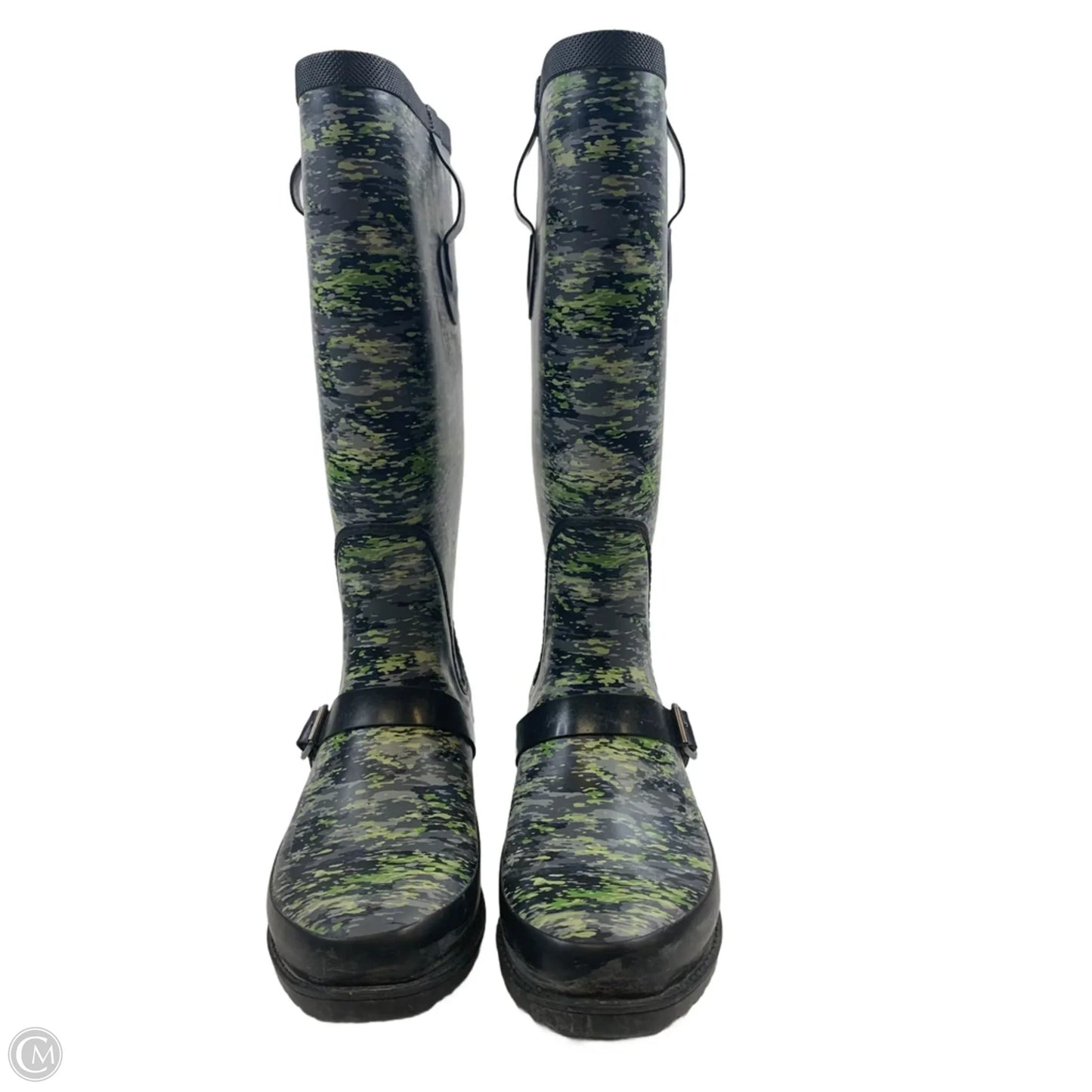 Boots Rain By L.l. Bean In Green & Grey, Size: 8