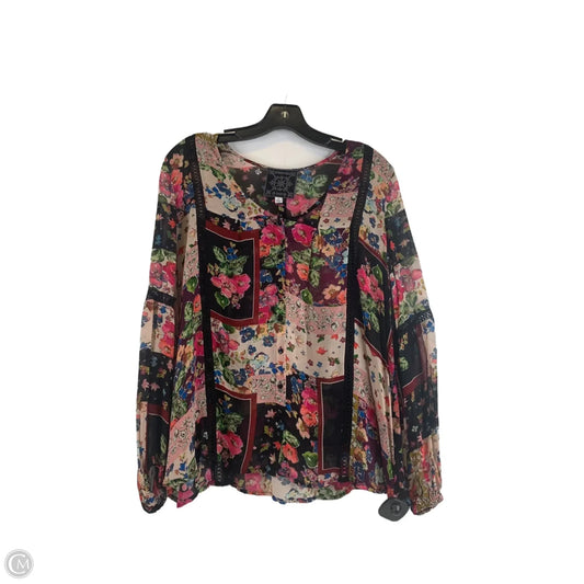 Top Long Sleeve By Johnny Was In Floral Print, Size: S
