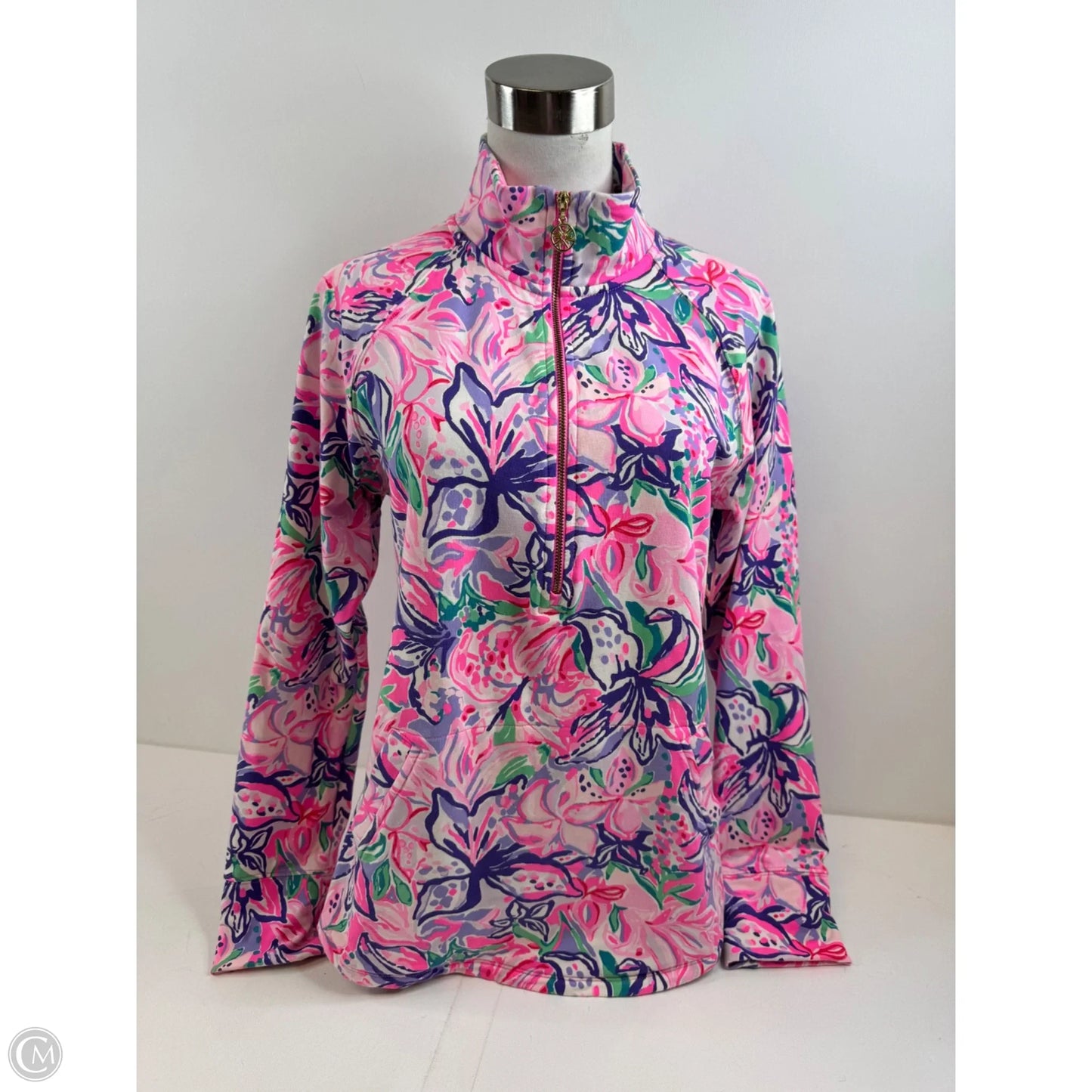 Top Long Sleeve Designer By Lilly Pulitzer In Pink & Purple, Size: S