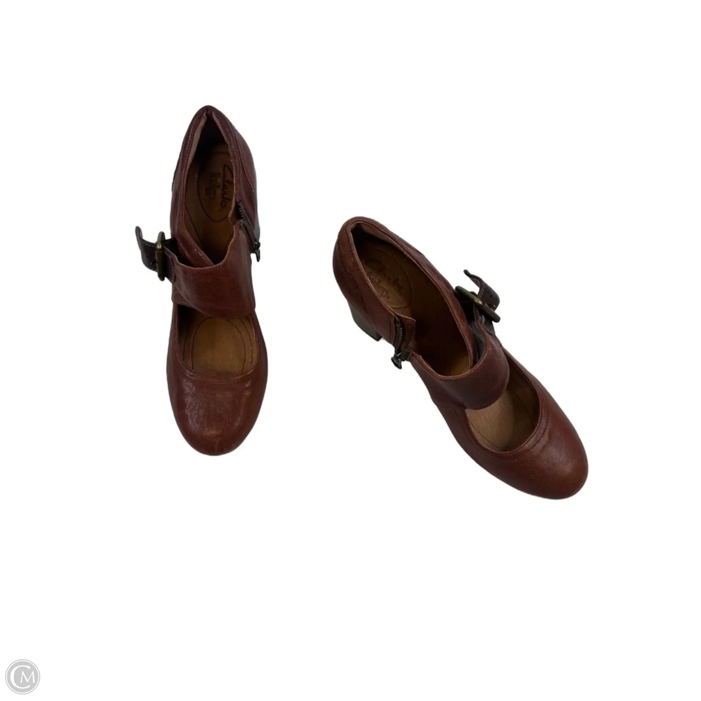 Shoes Heels Block By Clarks In Bronze, Size: 9.5