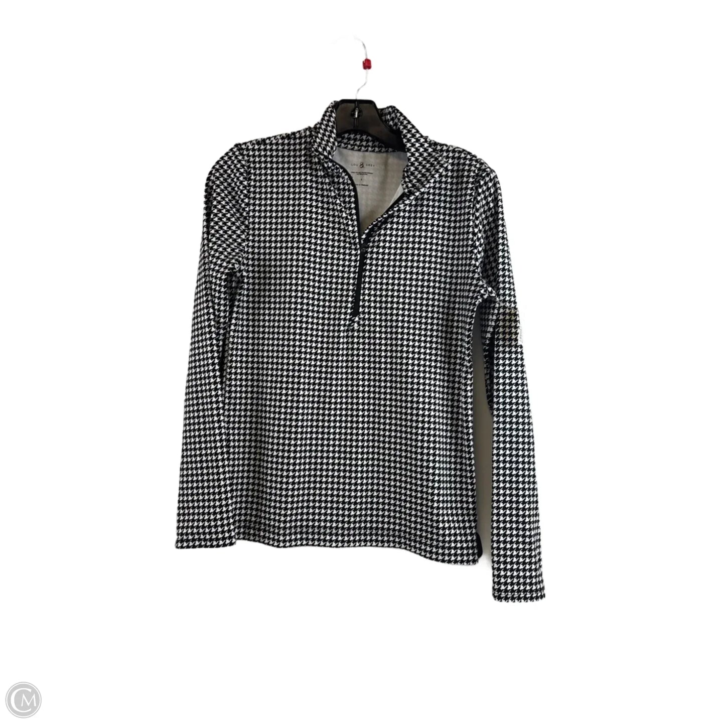 Athletic Top Long Sleeve Collar By Lou And Grey In Black & White, Size: S