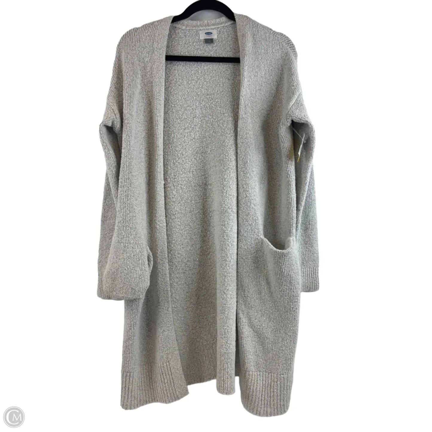 Sweater Cardigan By Old Navy In Grey & White, Size: M