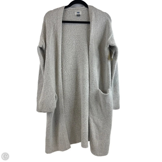 Sweater Cardigan By Old Navy In Grey & White, Size: M